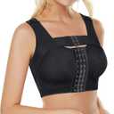 BRABIC Womens' Front Closure Post-Surgery Posture Corrector Bra Shaper Tops with Breast Support Band (Medium, Black)