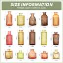 Colored Glass Vases Bulk 32 Pcs - Assorted Vintage Bud Vases for Wedding Centerpieces, Rustic Embossed Glass Bottles for Table Decor, Home Floral Arrangements with Gold Series (2-6 Inch)