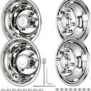 CIRONBOW 19.5" 8 Lug 5 Holes,Wheel Simulators,Stainless Steel Bolt Kit,Fit for Pick-up Trucks Vans RV Hub Caps Rim Skin Chrome Cover Parts,Trunk Dually Wheel Cover Set(2003~2004 Ford F450/F550)