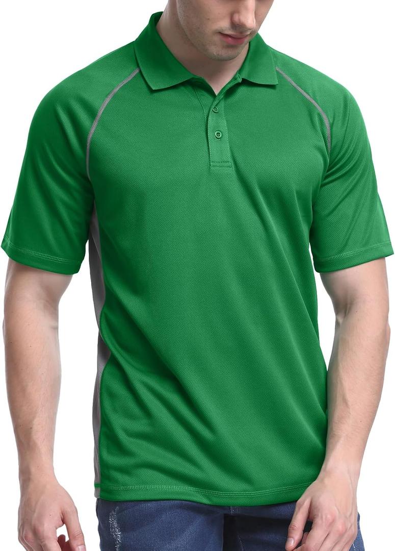 TIHEEN Mens Polo Shirts Short Sleeve,Big and Tall Polo Shirts for Men (L)