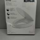 KOHLER 25875-0 Hyten 3" Height, Elevated Soft Close Elongated Toilet Seat, Contoured Seat with Grip-Tight Bumpers, Quick-Attach Hardware, No Slam Toilet Seat, White