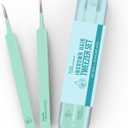 Base Labs Ingrown Hair Tweezers Set 2 Pack Precision Tweezers for Ingrown Hair Removal, Curved & Pointed Tip Stainless Steel Tweezers with Protective Case for Razor Bumps, Splinters & Facial Hair