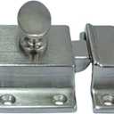 QCAA Traditional Large Oval Turn Cabinet Latch, Solid Brass, 2", for Cupboard & Other Furniture, Brushed Satin Nickel, 1 Pack, Made in Taiwan