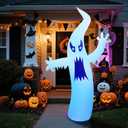 8.7FT Halloween Inflatable Ghost Outdoor Decoration, Scary Yard Decor with LED Light, Built-in Blower & Stakes for Holidays Outdoor Garden House Party