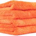 The Rag Company - Eagle Edgeless 500 (4-Pack) Professional Korean 70/30 Blend Super Plush Microfiber Detailing Towels, 500GSM, 16in x 16in, Orange