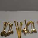 19 Piece Gold Silverware Set, Stainless Steel Flatware Set for 4 Food Grade Cutlery Utensil Set Include Knife Fork Spoon Mirror Polished Dishwasher Safe