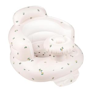 QMVESS Inflatable Baby Seat with Tray, Fully Supportive Infant Floor Seat Baby Chairs for Entertaining Built in Air Pump Blow Up, Learning Sit-Up Seat for Infants 3 Months & Up (Olive)