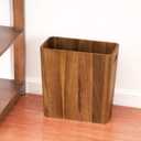 LiTY 3 Gallons Wooden Wastebaskets, Solid Acacia Wood Waste Basket with Handles, Rectangular Trash Can, Garbage Bin for Bedroom, Bathroom, Kitchen, Living Room, Office Decorative (11.4"L x 5.9"W x 11.8"H)