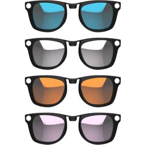 4Pcs Polarized Clip for Ray-Ban Meta Wayfarer RW4008 (Size L 53-22), Discoloration Clips for Ray-Ban Meta Wayfarer Protect Your Eyes, Cool and Fashion (Silver, Blue, Pink, Orange)