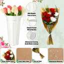 LemonRoad 56 Pcs Flower Bar Buckets Set Kit 6 Pcs Galvanized Bucket Bar 50 Packs Paper Gift Bags for Wedding, Bridal Shower, Graduation Birthday Table Centerpiece(Transparent,Galvanized Iron,11.8inch)