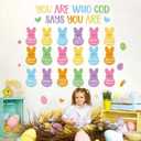 Easter Bulletin Board Decorations Set Bunny Easter Christian Classroom Decor Eggs God Says You are Paper Cutouts Religious Jesus Bulletin Board for Spring Sunday School Door Wall Chalkboard Church