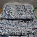 KUTA Vintage Washable Rug Runners 3x10, Blue Non-Slip Kitchen Hallway Long Rugs 10ft with Rubber Backing, Printed Modern Soft Carpet for Entryway Indoor Dining Room (3' x 10' (Runner), Blue Floral)