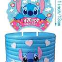 Stitch Party Supplies, 103PCS Birthday Decorations Set Include Banner, Balloons, Stickers, Hanging Swirls, Cake Cupcake Toppers, Tablecloth for Boys Girls Stitch Theme Party