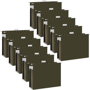 10 Pack Extra Capacity Hanging File Folders with Tabs Reinforced Hanging Folders Expandable, Heavy Duty 3.5 Inch Expansion Designed for Bulky Files Medical Charts (Letter Size)