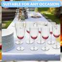 Jingmore 24 Pcs 13oz Reusable Plastic Wine Glasses, Detachable Wine Glasses with Stem, Unbreakable Champagne Flutes, Crystal Pink Goblet for Christmas Party Bar Restaurants Wedding Toasting (Crystal)