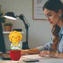 3 x Teacher Appreciation Gift  Crochet Sunflower Plush with Thank You for Helping Me Grow, Handmade Flower Desk Decor, End of Year Graduation Birthday for Teachers, Colleagues, Women