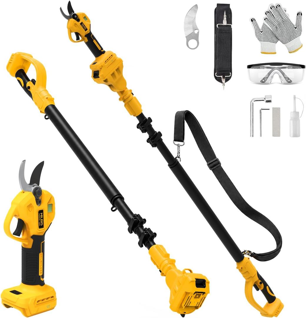 Pole Electric Pruning Shears Compatible with DEWALT 20V Battery