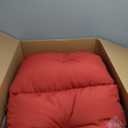 Marsui 4 Pack High Back Outdoor Chair Cushions Patio Furniture Tufted Pillow with Ties for Seat Pads Water Resistant Rocking Seat Cushions for Patio Dining Porch, 42 x 21 x 5 Inches (Red)