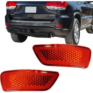 Rear Bumper Reflector Compatible with Jeep Grand Cherokee 2012-2018, Compass 2011-2016, Dodge Journey 2012-2019, CH1185100, CH1184100(Red Lens)