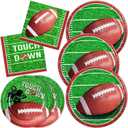 Football Plates and Napkins Party Supplies, Includes Football Dinner Plates, Dessert Plates and Napkins TouchDown Football Dinnerware Game Day Football Birthday Tailgate Party Decorations, Serve 40