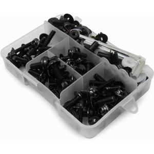 Worldmotop Fairing Bolt Kit Screws Fasteners Universal Compatible with Yamaha Honda Kawasaki Suzuki BMW,Fairing Bolt Kits Metric Bolts and Nuts Kit(Black)