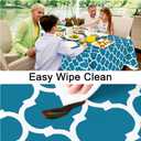 Smiry Square Table Cloth, Waterproof Vinyl Tablecloth with Flannel Backing for Square Tables, Wipeable Spillproof Plastic Tablecloths for Dining, Camping, Indoor and Outdoor (54"x54", Teal)