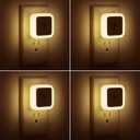 EASYFUN Night Light Plug into Wall 4-Pack Plug in LED Nightlight 0.5W Dusk to Dawn Night Lamp 3000K Warm White for Bedroom, Bathroom, Stairs, Hallway, Kitchen