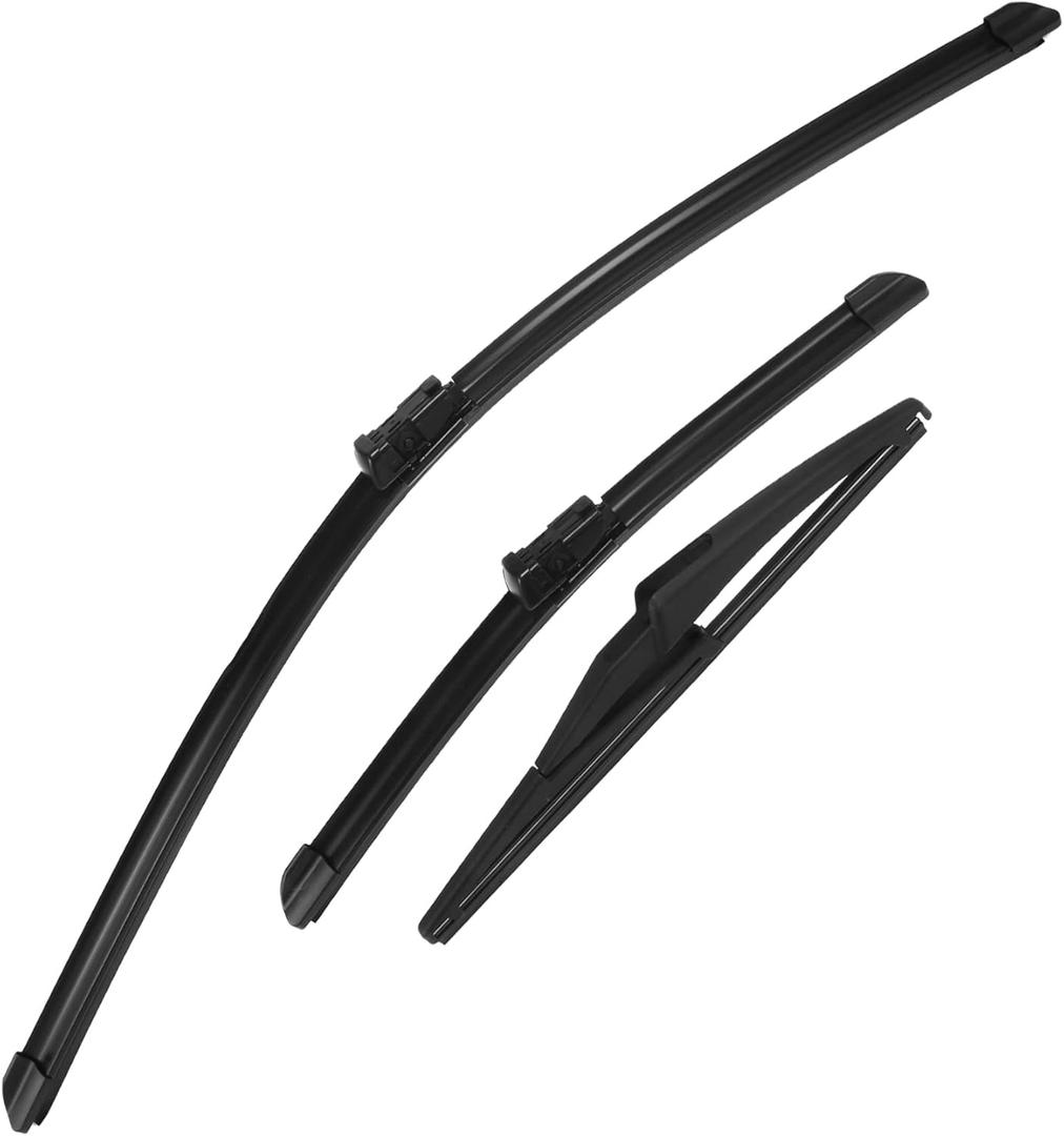 ACROPIX 26" 14" 12" Front Rear Windshield Wiper Blade Set Fit for Fiat 500X 2014-2023 with Top-Lock - Pack of 3 Black