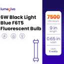 lumenivo Fluorescent Tube Blacklight Blue Bulb F6T5/BLB 6 Watt G5 Mini Bi-Pin Base Replacement Light Black Light BLB - 9 Inch 6 Watt Fluorescent Tube - 1 Bulb