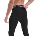 Men's 3/4 Compression Pants Quick Dry Workout Performance Leggings Athletic Base Layer Tights Bottoms for Running Gym (Black, M)