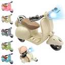 LUFZFEU Accessories for LABUBU, Scooter Toy for Labubu with Lights & Music Rotate 360°, Lnteresting Motorcycles for Labubu, Decor Desktop Ornaments for Doll Collectors Battery Not Included (Beige)