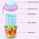 Juome Salad Pod with Dressing Container - Leakproof Salad Container for Lunch with Lid & Spoon, Reusable Salad Jar for Meal Prep & Food Storage, Suitable for Home, Outdoor Travel (Purple)