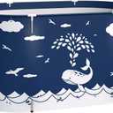 BESTHLS Foldable Bathtub Portable Soaking Bath Tub,Eco-Friendly Bathing Tub for Shower Stall (Large, Blue Whale)