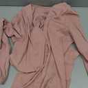 LYANER Women's V-Neck Long Sleeve Solid Tee Shirt Blouse Top (Medium, Pink)