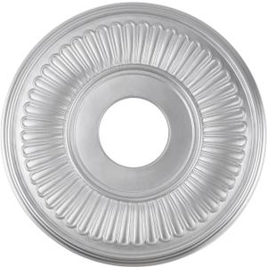 MY MIRONEY Silver PU Ceiling Medallion Decorative Ceiling Fan Medallion Home Lighting Ceiling Cover Plate, 13 1/5" OD x 3 3/7" ID