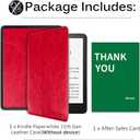 Miimall Compatible for Kindle Paperwhite 11th Generation 2021 Leather Case with Hand Strap Leather Cover Cases for Kindle Paperwhite 11th 2021 and Kindle 6.8 Inch Signature Edition 2021(Red)