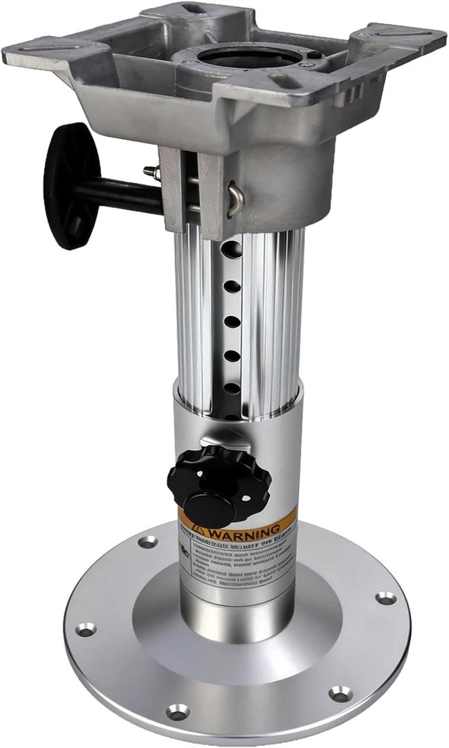 Adjustable Boat Seat Pedestal Base Aluminum Boat Chair Base Pedestal Adjust Height,Swivel Design Boat Chair Pedestal Base Mount for Pontoon Fishing Boat Seats Captain Chair