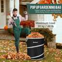 Rachmi 40 Gallon Collapsible Trash Can 2-Pack | Reusable Outdoor Pop-Up Yard Waste Leaf Bag Garden Garbage Bin for Camping, Black