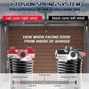 Pair of 2" Garage Door Torsion Spring Kit with Winding Bars, High Precision Electrophoresis Oil-Free Black Coated Garage Door Spring for Replacement(0.225X2"X24")