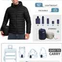 Pioneer Camp Mens Lightweight Packable Puffer Jacket Hooded Insulated Thermal Puffy Winter Jackets for Running Travel (Black, M)