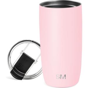 Simple Modern Travel Coffee Mug Tumbler with Flip Lid | Reusable Insulated Stainless Steel Cold Brew Iced Coffee Cup Thermos | Gifts for Women Men Him Her | Voyager Collection | 16oz | Blush