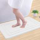 Arotive Memory Foam Bathroom Rug Mat 36x24, Ultra Soft and Absorbent Bath Mat, Machine Wash Dry, Comfortable Bath Rug Carpet for Bathroom Floor, Tub and Shower, Ivory