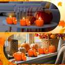 2 x MTLEE 3 Pcs Pumpkin Shaped Spice Candle with Ceramic Pumpkin Jar Scented Fall Candles Gift Thanksgiving Autumn Table Centerpiece Tealight Decoration Halloween Farmhouse Home Fragrance Illuminate Decor