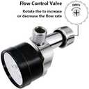 Beduan Flow Control Valve, 1/4" NPS Water Pressure Reducer Adjustable Control Valve with Gauge