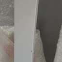 SMQLJXC 28"-8.5"L X 35.5"H Single Post Wrought Iron Handrails for Outdoor 1-3 Steps, Metal Outdoor Stair Railing, Railings for Steps, Fits Garage, Porch (White)