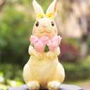 Rabbit Solar Garden Statues Outdoor Decor-Outdoor Statues for Garden,Patio, Balcony, Yard Ornament-Birthdays Gifts for Women,Mom,Grandma,Wife,Sister