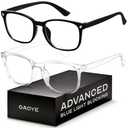 Gaoye Blue Light Blocking Glasses - Fashion Square Eyeglasses, Anti UV Ray Computer Gaming Glasses Blue Blockers for Women/Men, Clear/Black