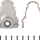 Aluminum LS Front Timing Cover with w/Crank Gasket and Bolts Set Compatible with Gen 3 Turbo Oil Drain Return, Gen III GM LS Series -10AN 551589