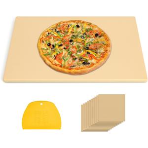 Extra Large Pizza Stone 22" x 14",Rectangular Pizza Grilling/Baking Stone 22 Inch,Industrial Commercial Home Oven Stone,Ideal for Grilling Baking Several Pizzas Bread