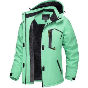 TACVASEN Women's Winter Jacket Waterproof Ski Jackets Snow Coat Warm Fleece Rain Jacket with Hood Windbreaker M